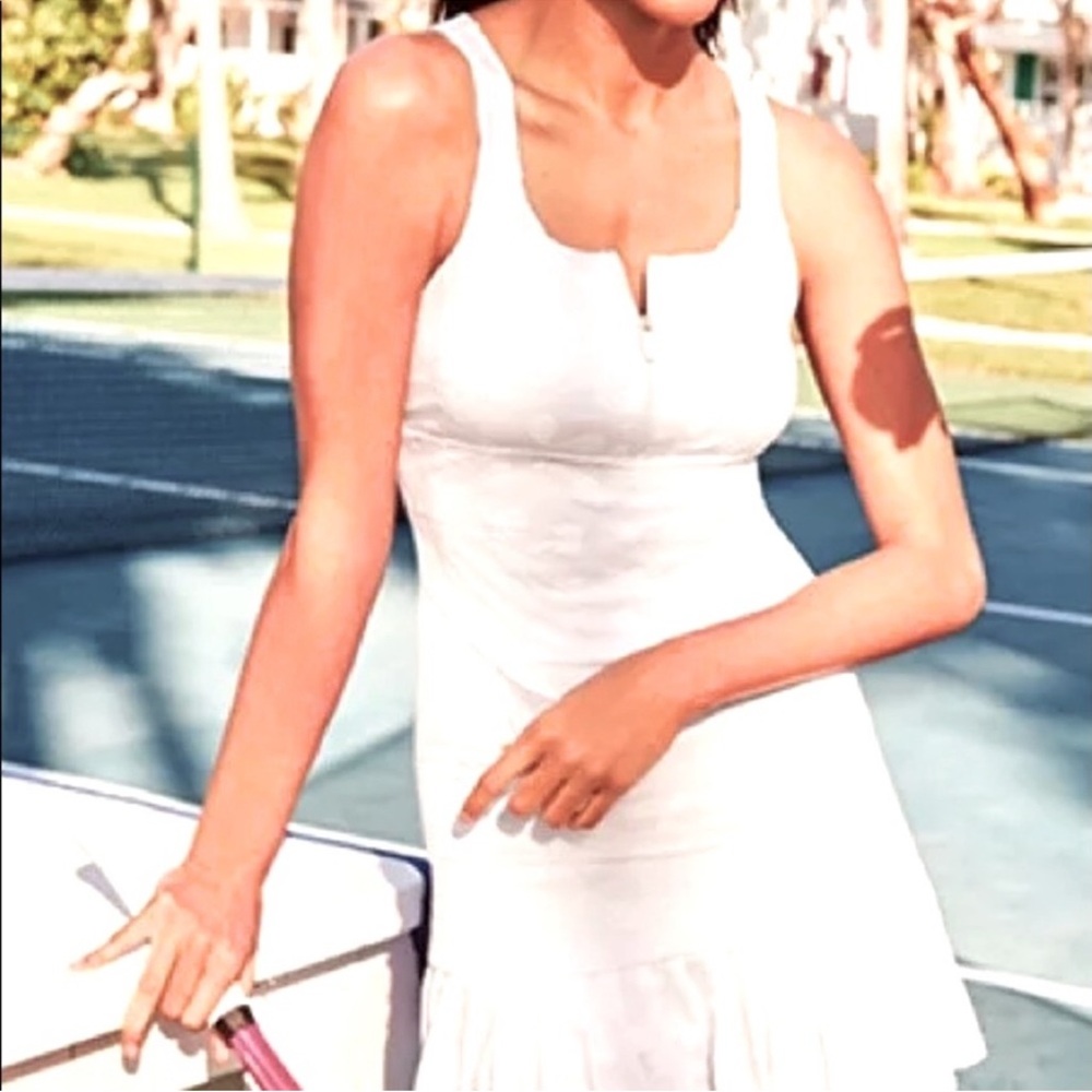 Lilly Pulitzer Luxletic Kalila Tennis Set in Resort White, Embossed Jacquard